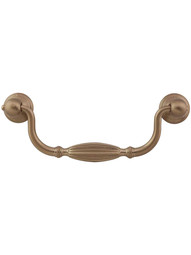 Tuscany Drop Pull - 5 1/16 inch Center-to-Center in Brushed Bronze.